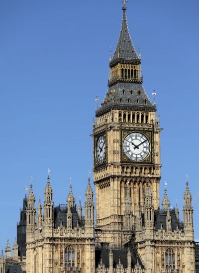 UK Houses of Parliament with Big Ben clock tower.